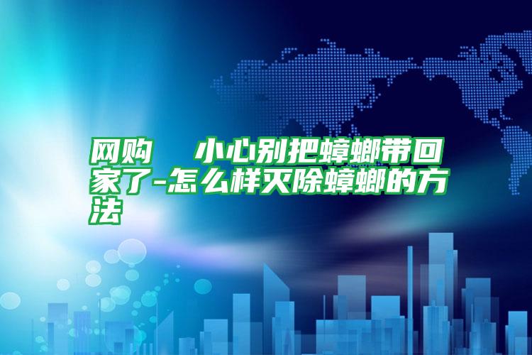 網(wǎng)購(gòu) 小心別把蟑螂帶回家了-怎么樣滅除蟑螂的方法