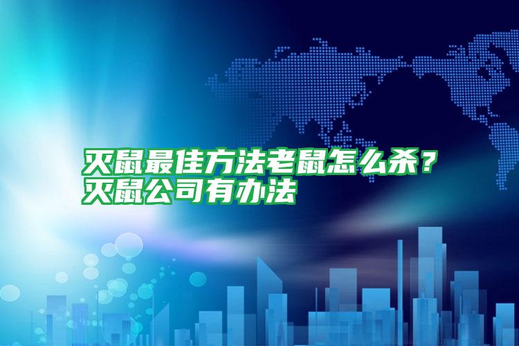 滅鼠最佳方法老鼠怎么殺？滅鼠公司有辦法