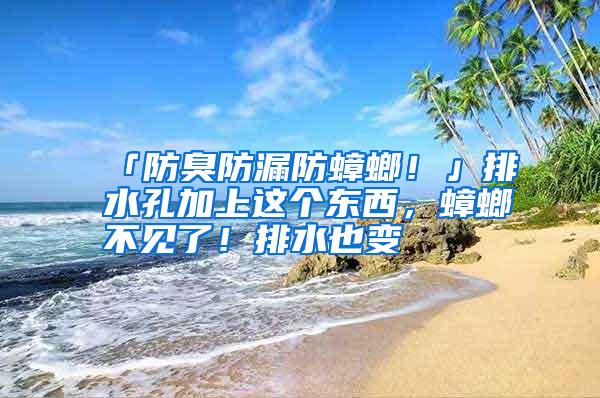 「防臭防漏防蟑螂!」排水孔加上這個(gè)東西,蟑螂不見了!排水也變