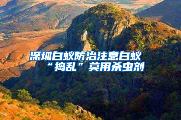 深圳白蟻防治注意白蟻“搗亂”莫用殺蟲(chóng)劑
